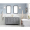 Water Creation Queen 60" Double Sink Quartz Carrara Vanity In Cashmere Gray with Matching Mirror and F2-0009-01-BX Lavatory Faucet QU60QZ01CG-Q21BX0901