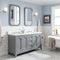 Water Creation Queen 60" Double Sink Quartz Carrara Vanity In Cashmere Gray QU60QZ01CG-000000000