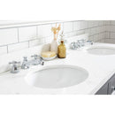 Water Creation Queen 60" Double Sink Quartz Carrara Vanity In Cashmere Gray QU60QZ01CG-000000000