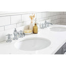 Water Creation Queen 60" Double Sink Quartz Carrara Vanity In Cashmere Gray with Matching Mirror and F2-0012-01-TL Lavatory Faucet QU60QZ01CG-Q21TL1201