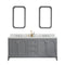 Water Creation Queen 72" Double Sink Quartz Carrara Vanity In Cashmere Gray with Matching Mirror QU72QZ01CG-Q21000000