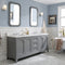 Water Creation Queen 72" Double Sink Quartz Carrara Vanity In Cashmere Gray QU72QZ01CG-000000000