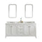 Water Creation Queen 72" Double Sink Quartz Carrara Vanity In Pure White QU72QZ05PW-000000000