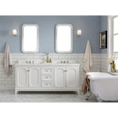 Water Creation Queen 72" Double Sink Quartz Carrara Vanity In Pure White QU72QZ05PW-000000000