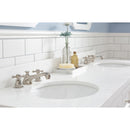 Water Creation Queen 72" Double Sink Quartz Carrara Vanity In Pure White QU72QZ05PW-000000000