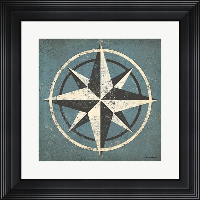 Ryan Fowler Nautical Compass Blue Contemporary Stepped Solid Black with Satin Finish R817730-AEAEAGME8E