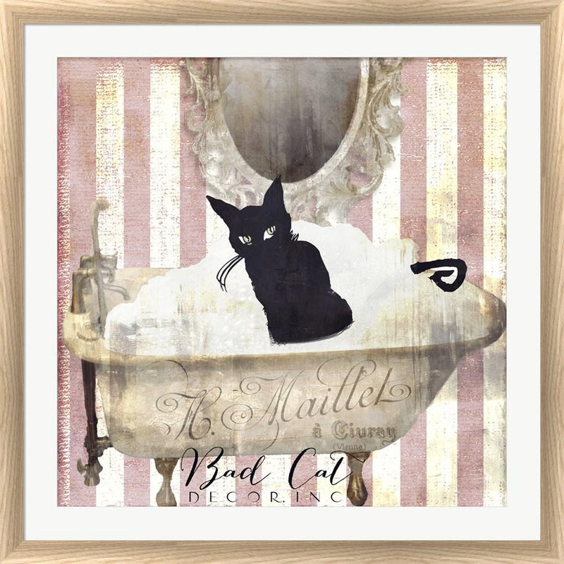 Color Bakery Bad Cat II White Washed Rounded Oatmeal Faux Wood R824619-AEAEAGJEMY