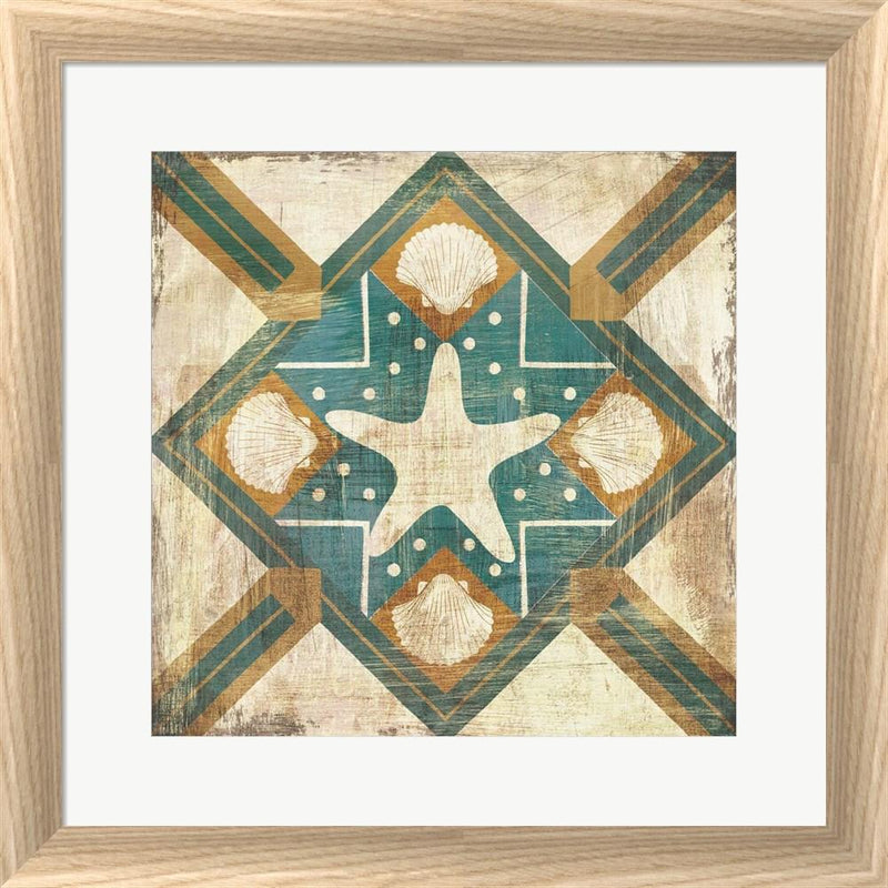 Cleonique Hilsaca Bohemian Sea Tiles IV White Washed Rounded Oatmeal Faux Wood R873721-AEAEAGJEMY