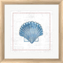 Emily Adams Navy Scallop Shell on Newsprint with Red White Washed Rounded Oatmeal Faux Wood R873807-AEAEAGJEMY