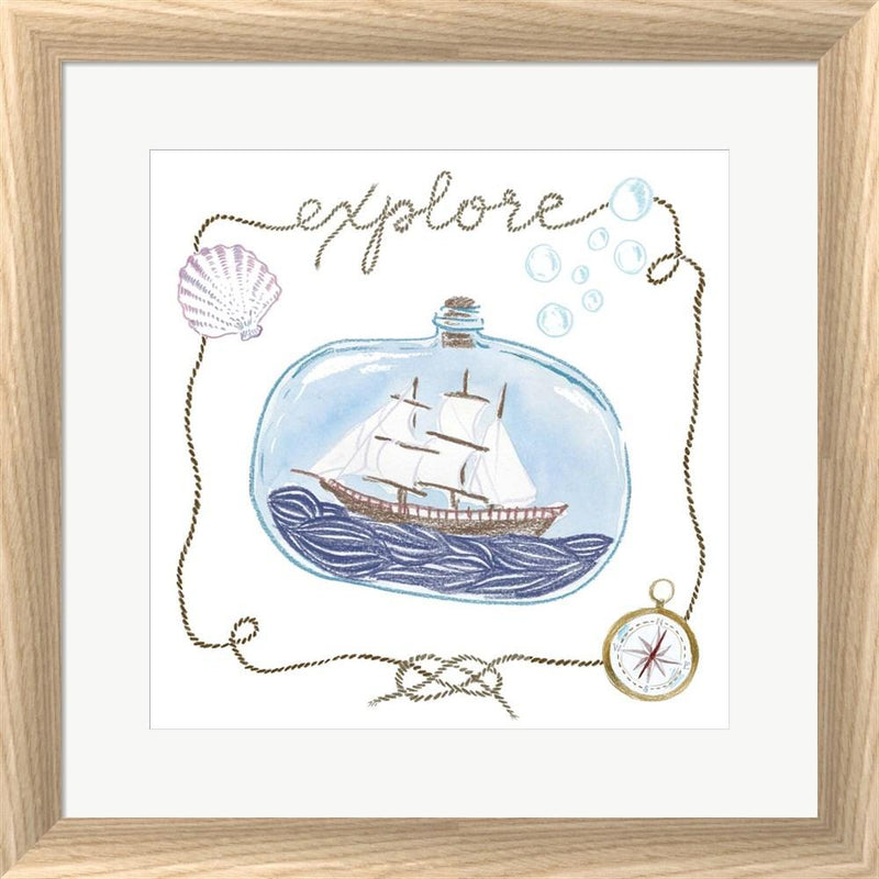 Sara Zieve Miller Ship in a Bottle Explore White Washed Rounded Oatmeal Faux Wood R881398-AEAEAGJEMY