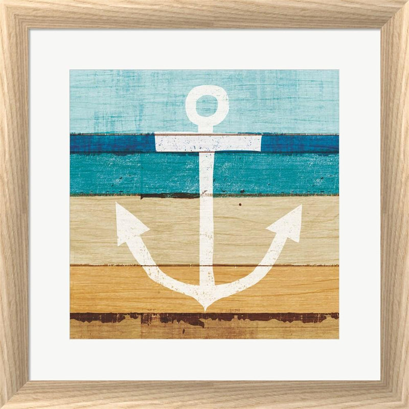 Michael Mullan Beachscape III Anchor White Washed Rounded Oatmeal Faux Wood R899170-AEAEAGJEMY