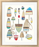 Courtney Prahl Lobster Buoys on White White Washed Rounded Oatmeal Faux Wood R900704-AEAEAGJEMY