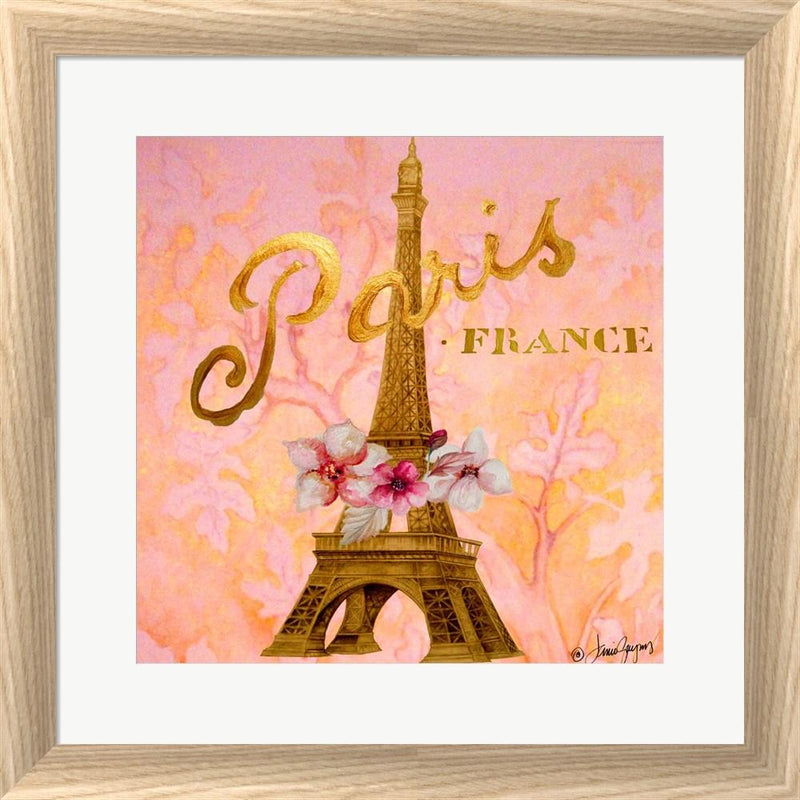 Janice Gaynor Gold Paris Eiffel White Washed Rounded Oatmeal Faux Wood R910799-AEAEAGJEMY