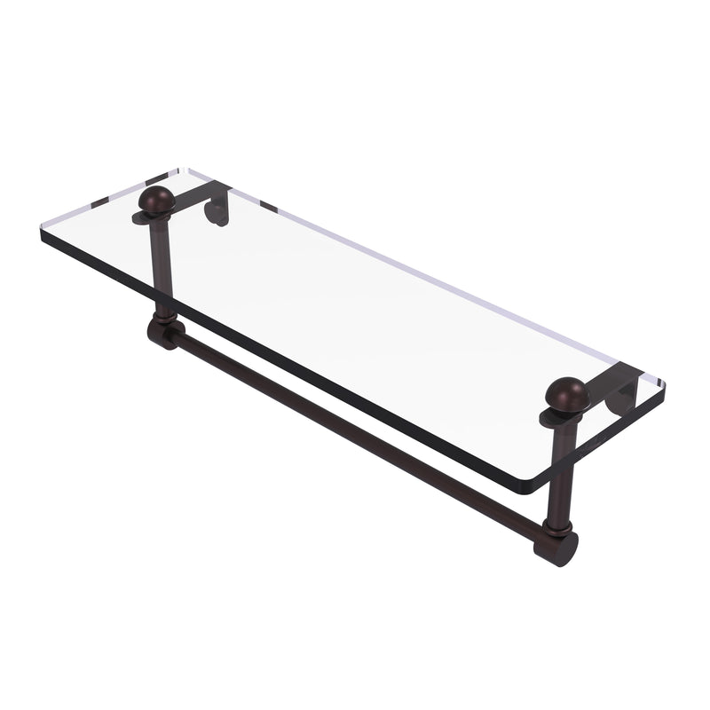 Allied Brass 16 Inch Glass Vanity Shelf with Integrated Towel Bar RC-1-16TB-ABZ