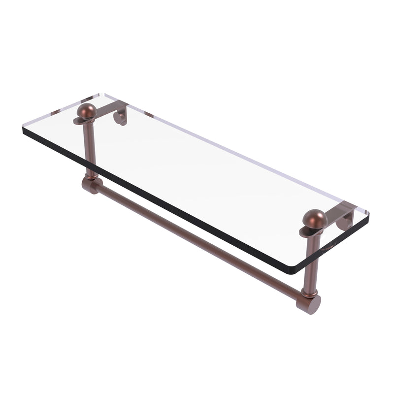 Allied Brass 16 Inch Glass Vanity Shelf with Integrated Towel Bar RC-1-16TB-CA