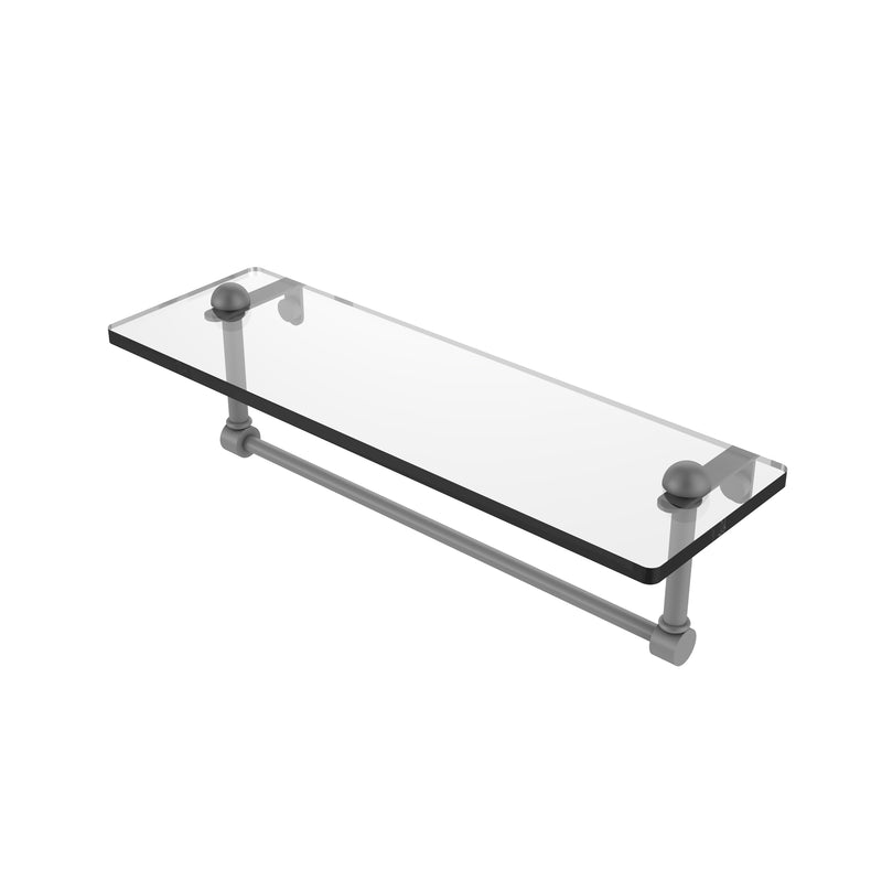 Allied Brass 16 Inch Glass Vanity Shelf with Integrated Towel Bar RC-1-16TB-GYM