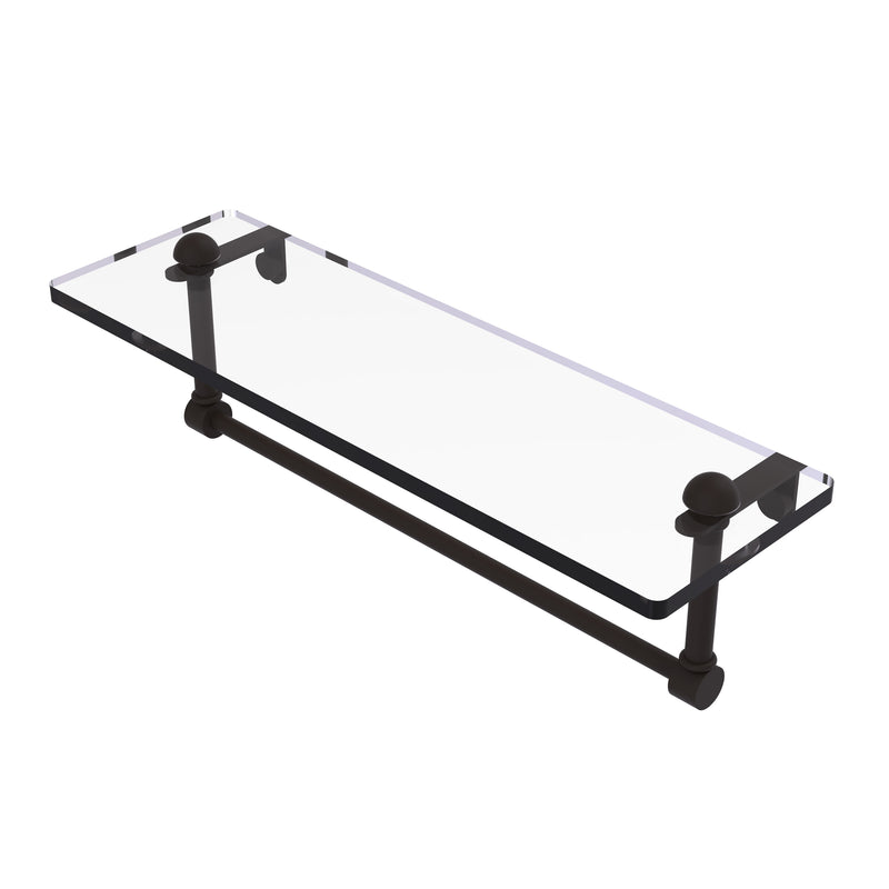 Allied Brass 16 Inch Glass Vanity Shelf with Integrated Towel Bar RC-1-16TB-ORB