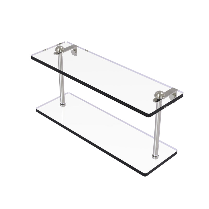 Allied Brass 16 Inch Two Tiered Glass Shelf RC-2-16-SN