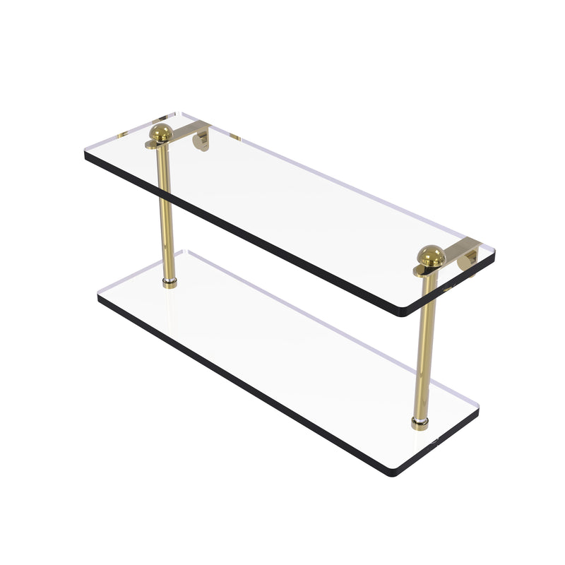 Allied Brass 16 Inch Two Tiered Glass Shelf RC-2-16-UNL