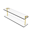 Allied Brass 22 Inch Two Tiered Glass Shelf RC-2-22-PB