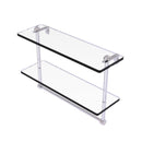 Allied Brass 16 Inch Two Tiered Glass Shelf with Integrated Towel Bar RC-2-16TB-PC