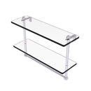 Allied Brass 16 Inch Two Tiered Glass Shelf with Integrated Towel Bar RC-2-16TB-SCH