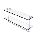 Allied Brass 22 Inch Two Tiered Glass Shelf with Integrated Towel Bar RC-2-22TB-PC