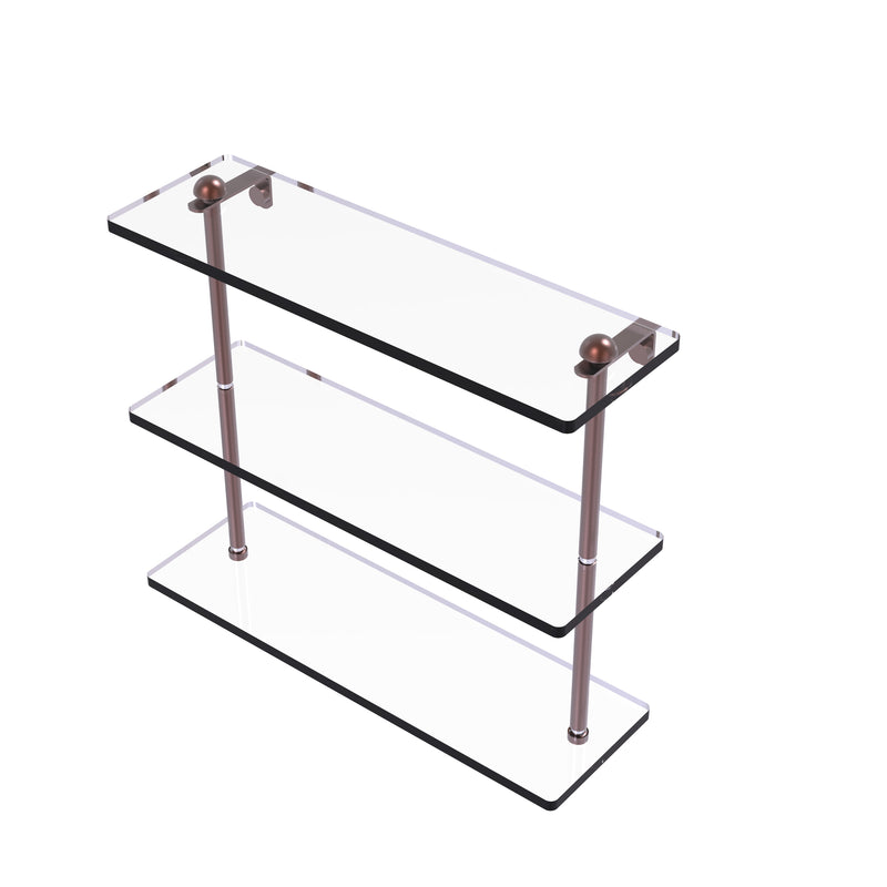 Allied Brass 16 Inch Triple Tiered Glass Shelf RC-5-16-CA