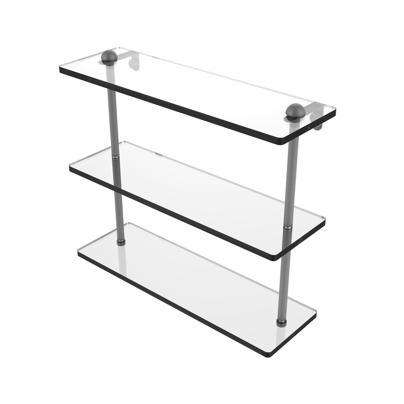 Allied Brass 16 Inch Triple Tiered Glass Shelf RC-5-16-GYM