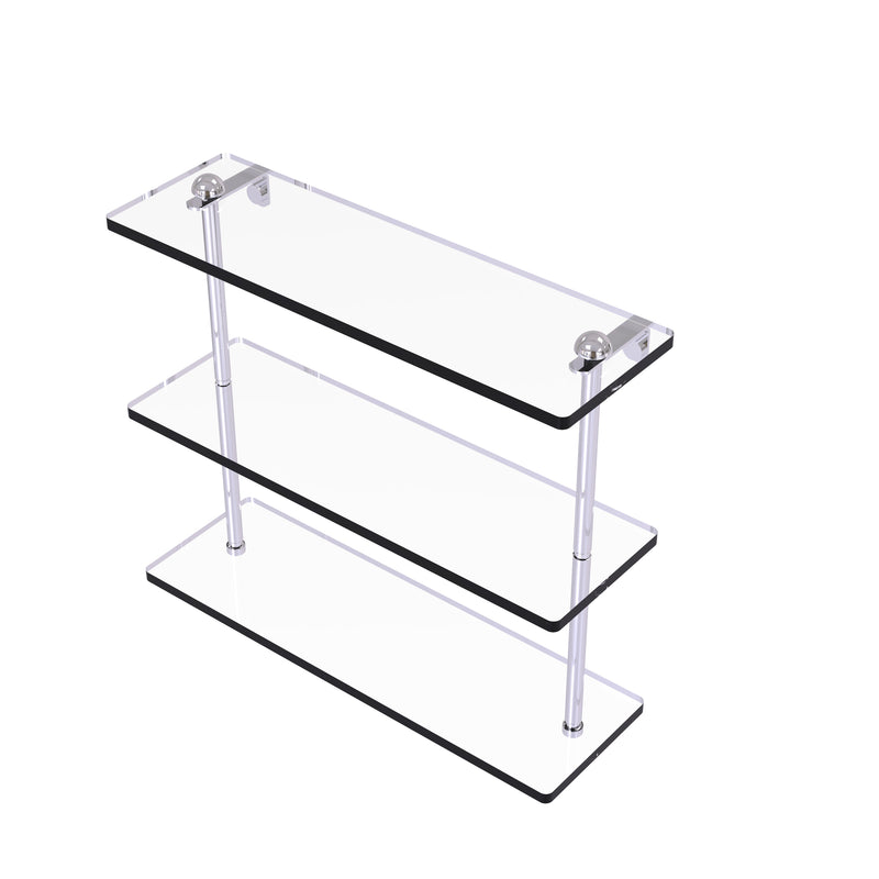 Allied Brass 16 Inch Triple Tiered Glass Shelf RC-5-16-PC