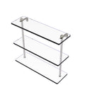 Allied Brass 16 Inch Triple Tiered Glass Shelf RC-5-16-SN