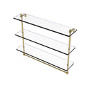 Allied Brass 16 Inch Triple Tiered Glass Shelf with Integrated Towel Bar RC-5-16TB-UNL