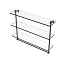 Allied Brass 16 Inch Triple Tiered Glass Shelf with Integrated Towel Bar RC-5-16TB-VB