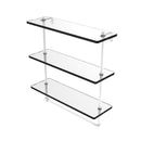 Allied Brass 16 Inch Triple Tiered Glass Shelf with Integrated Towel Bar RC-5-16TB-WHM