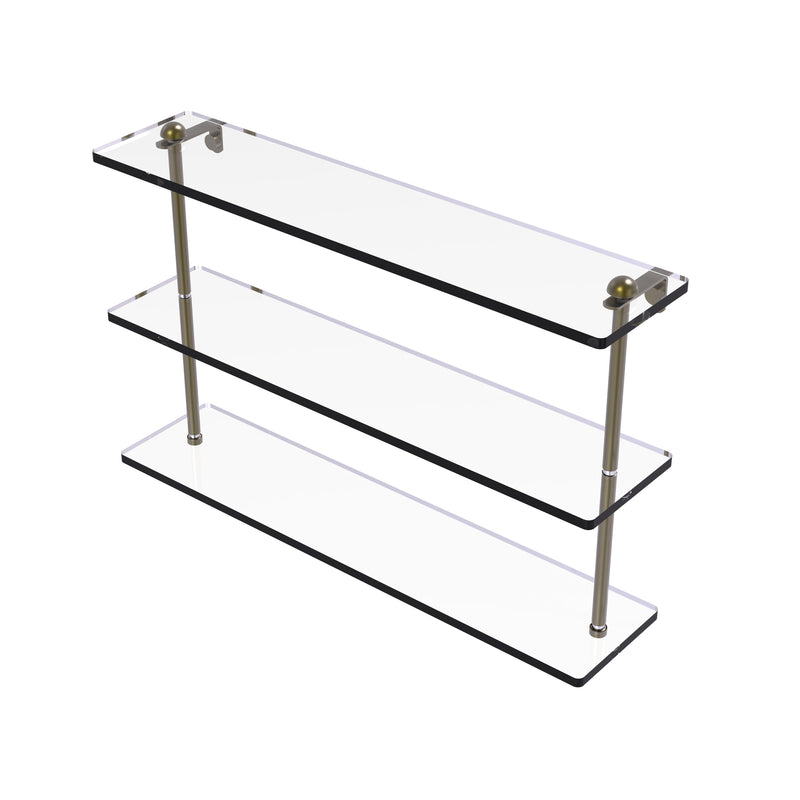 Allied Brass 22 Inch Triple Tiered Glass Shelf RC-5-22-ABR