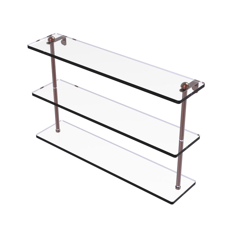 Allied Brass 22 Inch Triple Tiered Glass Shelf RC-5-22-CA