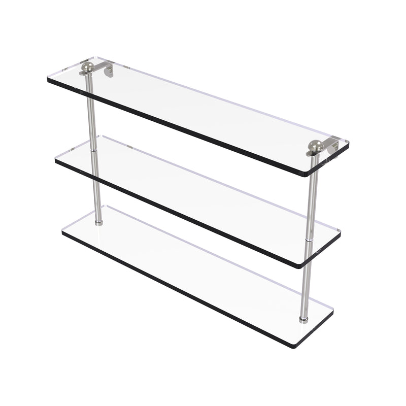 Allied Brass 22 Inch Triple Tiered Glass Shelf RC-5-22-SN