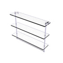 Allied Brass 22 Inch Triple Tiered Glass Shelf with Integrated Towel Bar RC-5-22TB-PC