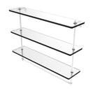 Allied Brass 22 Inch Triple Tiered Glass Shelf with Integrated Towel Bar RC-5-22TB-WHM