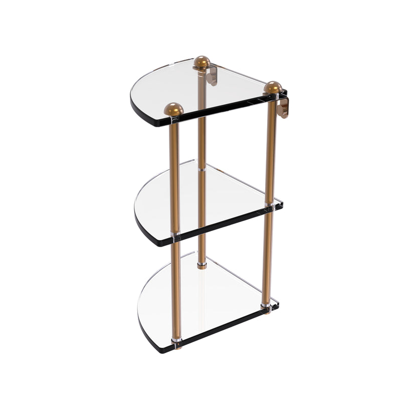 Allied Brass Three Tier Corner Glass Shelf RC-6-BBR