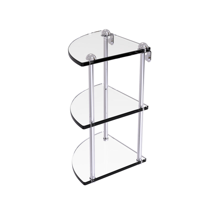 Allied Brass Three Tier Corner Glass Shelf RC-6-PC