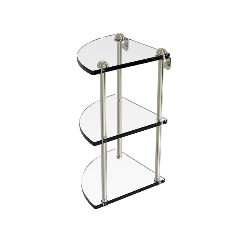 Allied Brass Three Tier Corner Glass Shelf RC-6-PNI