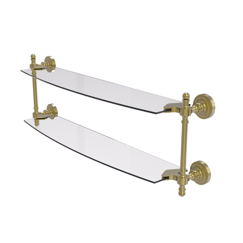 Allied Brass Retro Dot Collection 24 Inch Two Tiered Glass Shelf RD-34-24-SBR