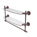 Allied Brass Retro Dot Collection 18 Inch Two Tiered Glass Shelf with Integrated Towel Bar RD-34TB-18-CA