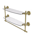 Allied Brass Retro Dot Collection 18 Inch Two Tiered Glass Shelf with Integrated Towel Bar RD-34TB-18-SBR