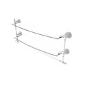 Allied Brass Retro Dot Collection 24 Inch Two Tiered Glass Shelf with Integrated Towel Bar RD-34TB-24-WHM