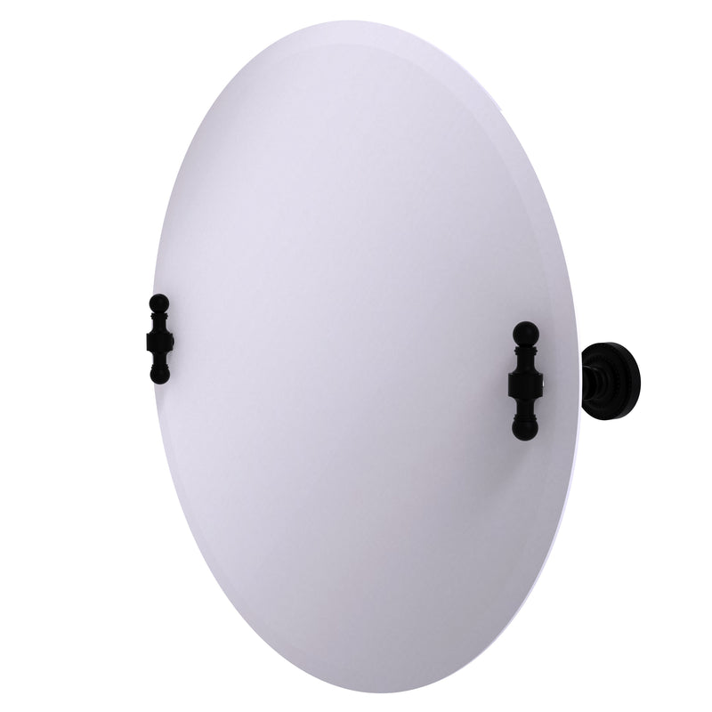 Allied Brass Frameless Round Tilt Mirror with Beveled Edge RD-90-BKM