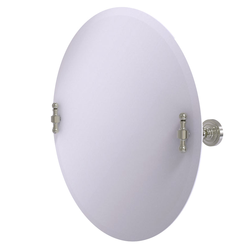 Allied Brass Frameless Round Tilt Mirror with Beveled Edge RD-90-SN