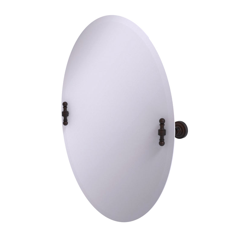 Allied Brass Frameless Oval Tilt Mirror with Beveled Edge RD-91-VB