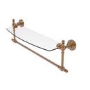 Allied Brass Retro Wave Collection 18 Inch Glass Vanity Shelf with Integrated Towel Bar RW-33TB-18-BBR